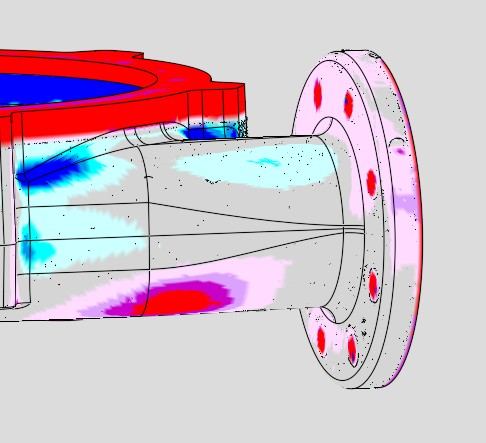 3Dスキャンデータの偏差カラーマップ